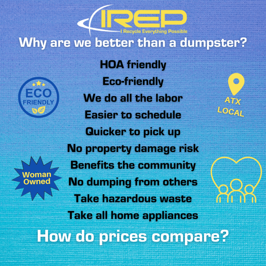 Pricing and reasons behind junk removal vs dumpster rental in Austin TX