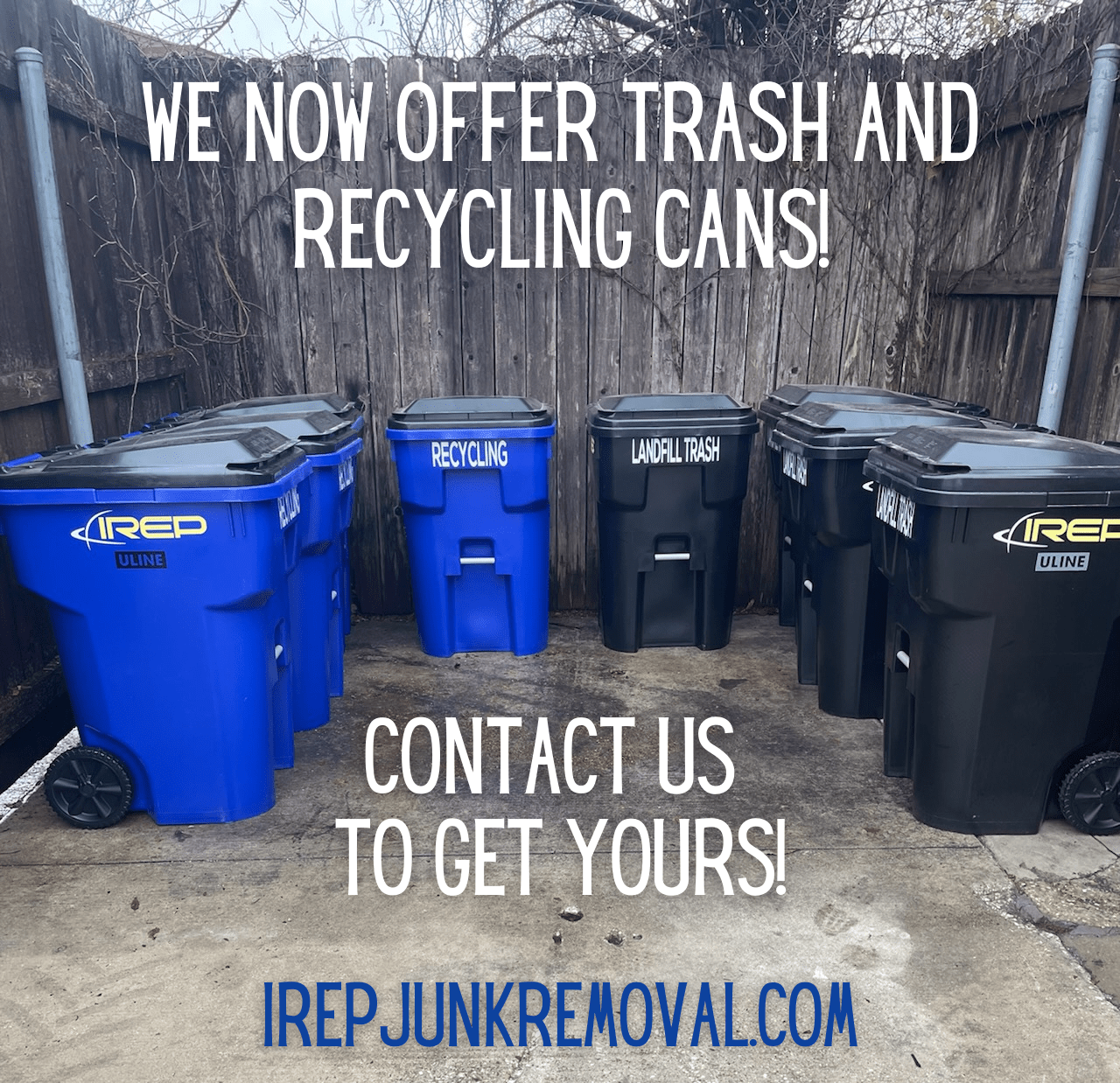 IREP Trash and Recycling Cans