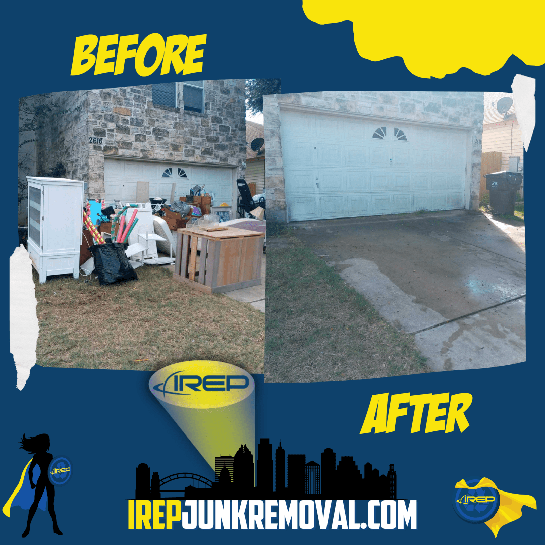before and after residential bulk removal from IREP in Austin, TX