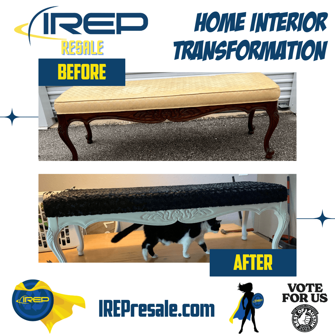 irep resale furniture item used transformed into a repurposed item for a cat