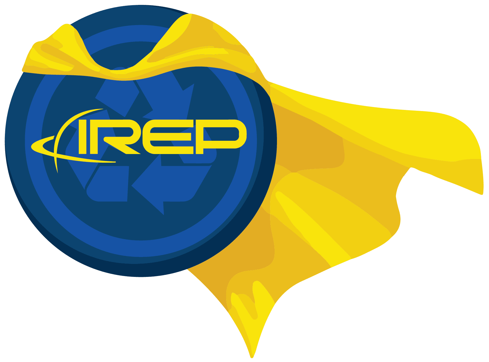 IREP Junk removal logo caped shield